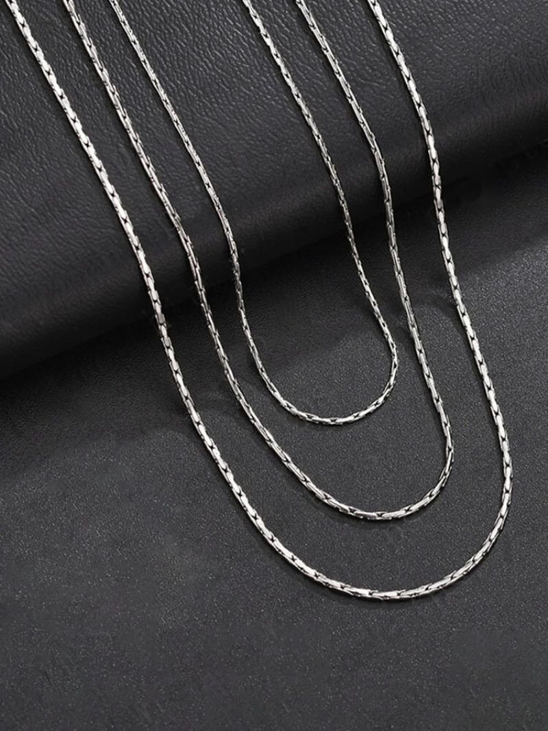 1 Stk Titanium Stål Hip-hop Fashion Clavicle Chain Halskjede