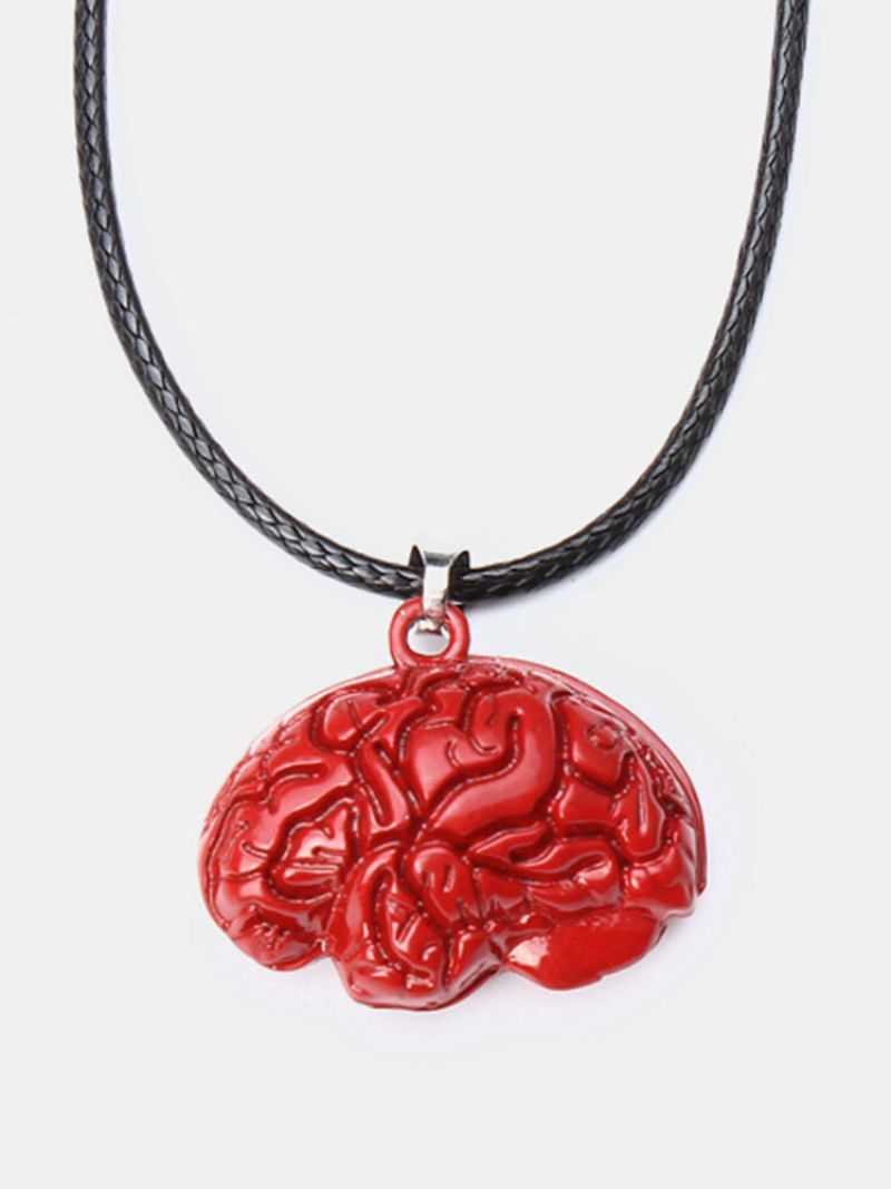 Brain Necklace Alloy Drip Red For Halloween