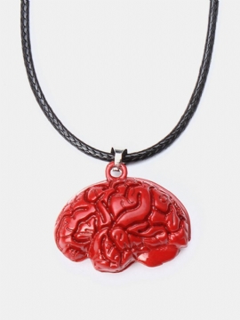 Brain Necklace Alloy Drip Red For Halloween