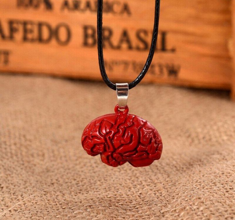 Brain Necklace Alloy Drip Red For Halloween