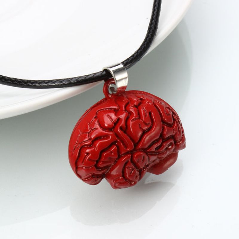 Brain Necklace Alloy Drip Red For Halloween