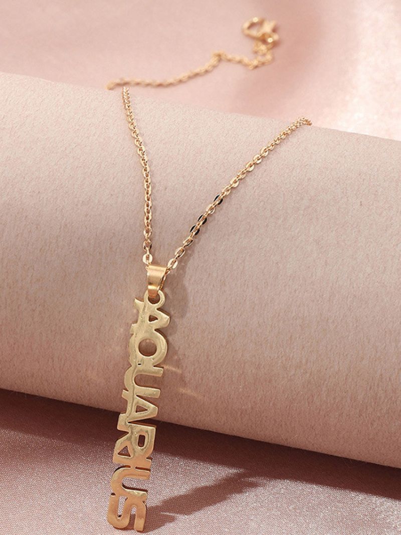 Creative English Version Twelve Constellation Necklace Women Clavicle Chain