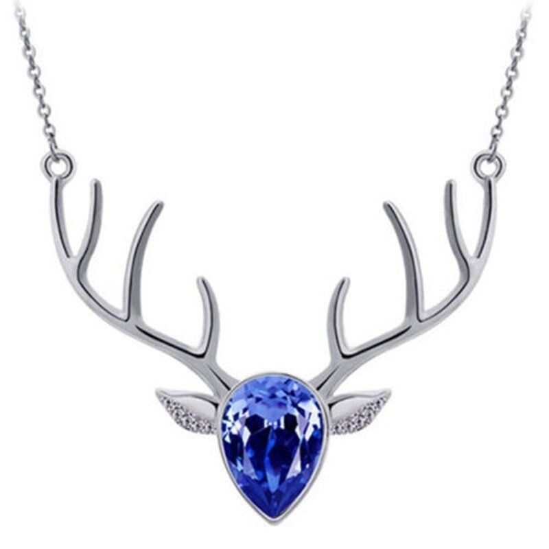 Elegant Deer Crystal Halskjede Sliv Anheng Kort Stil For Kvinner