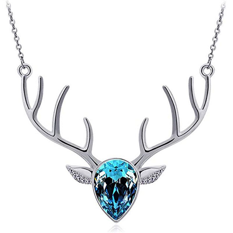 Elegant Deer Crystal Halskjede Sliv Anheng Kort Stil For Kvinner