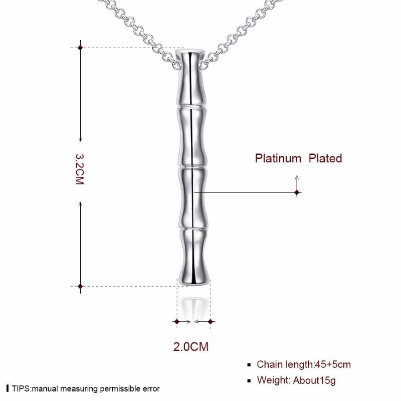 Enkel Plante Halskjede Legering Rose Gull Sølv Bambus For Kvinner Gave