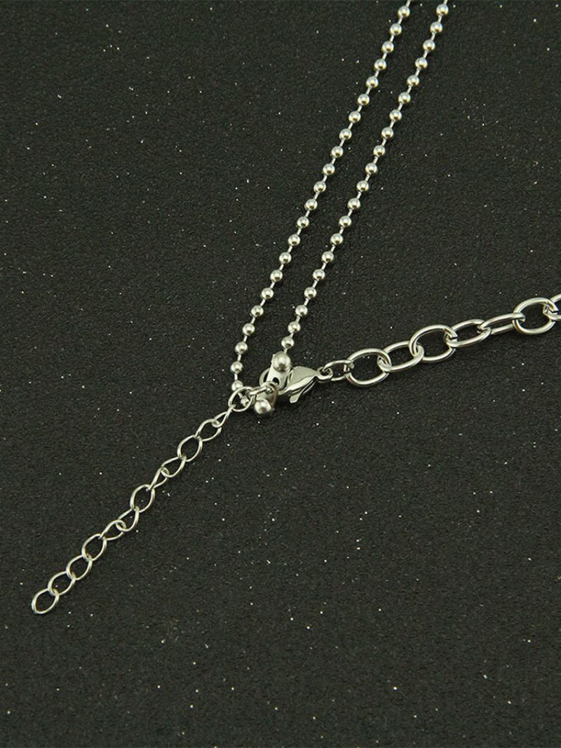 Hip Hop Titanium Steel Cross Chain Lock Pendant Rock Trend Halskjede