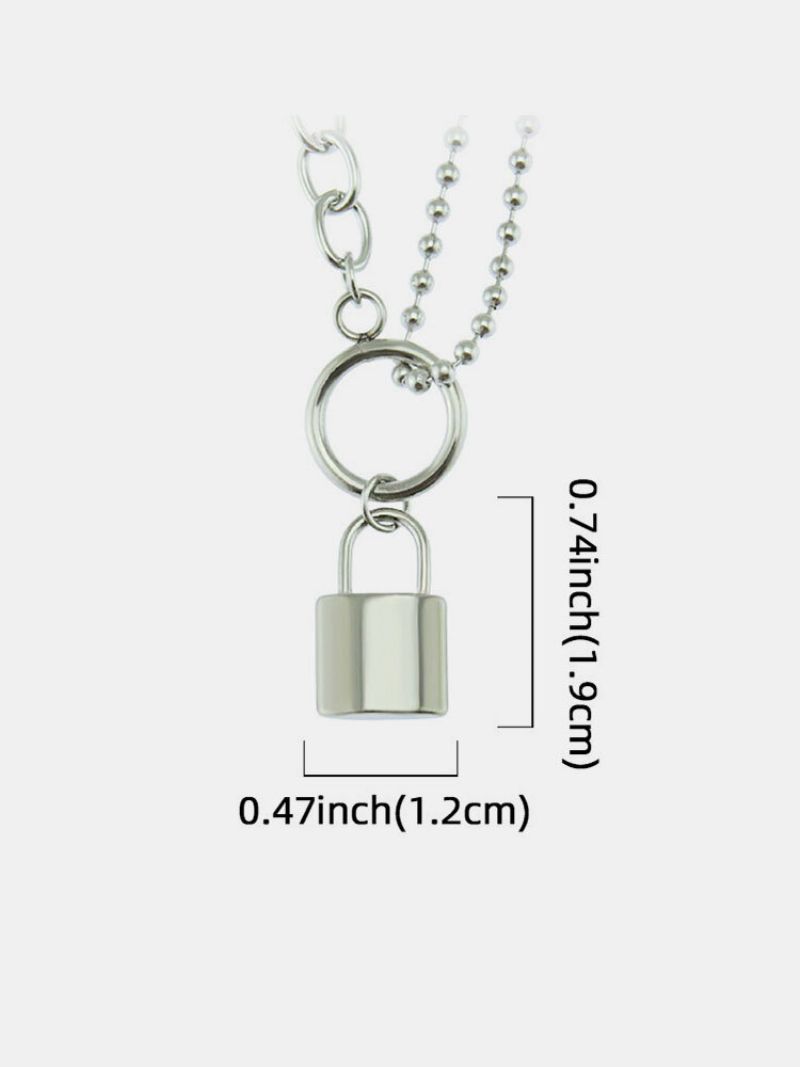 Hip Hop Titanium Steel Cross Chain Lock Pendant Rock Trend Halskjede