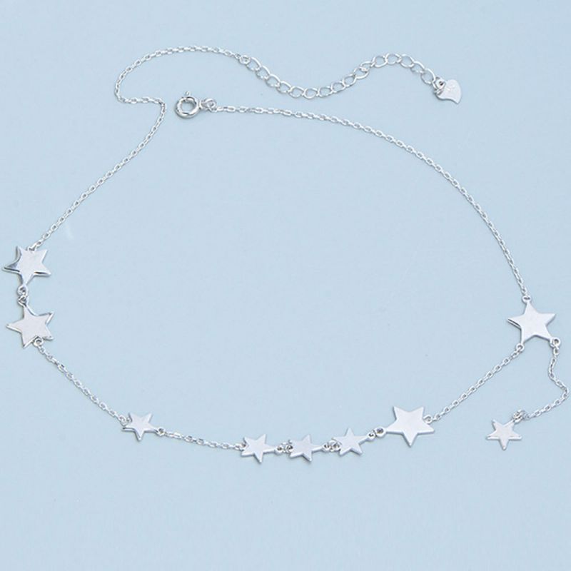 Lucky Star Choker Halskjede Original Sterling Ornament Med S925 Silver For Kvinner Jenter