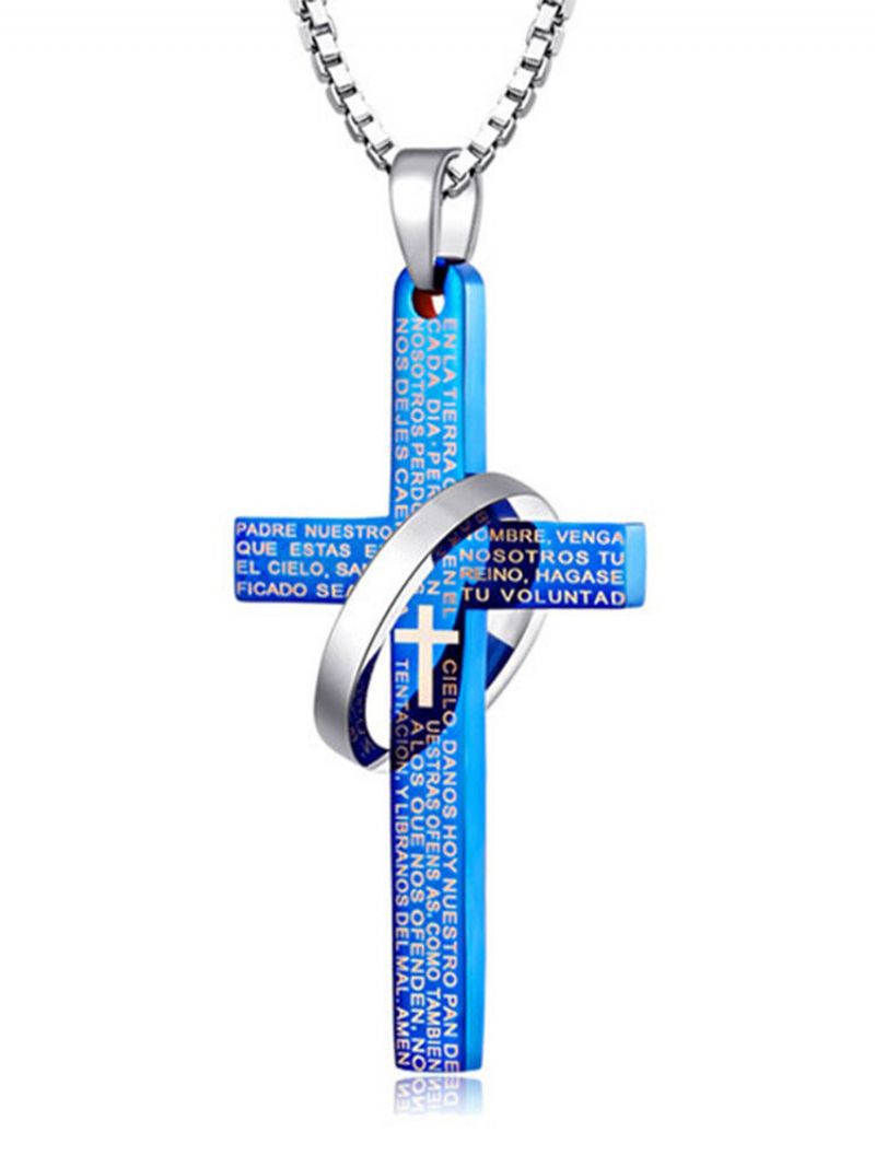 Mote Anheng Halskjede Graphem Cross Hollow Rund Charm Etniske Smykker For Menn