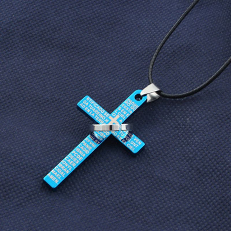 Mote Anheng Halskjede Graphem Cross Hollow Rund Charm Etniske Smykker For Menn