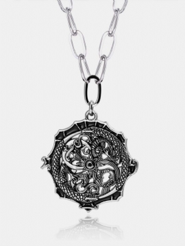 Mote Unisex Anheng Halskjede Uregelmessig Dragon Totem Wax Rope Chain Charm For Kvinner Menn