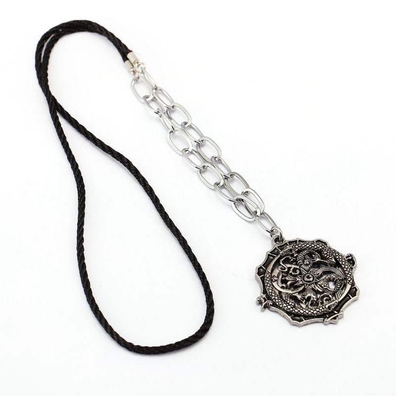 Mote Unisex Anheng Halskjede Uregelmessig Dragon Totem Wax Rope Chain Charm For Kvinner Menn