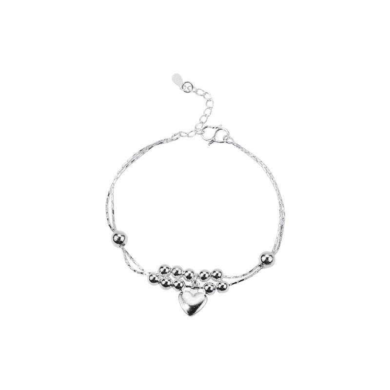 Peach Blossom Love Mini Hjerte Anklet Sølv Armbånd Jenter Smykker