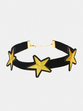 Punk Choker Halskjede Star Flanell Collar