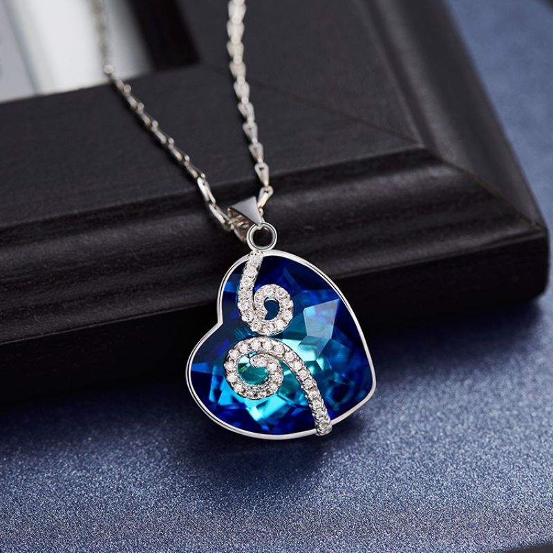 S925 Sterling Sølv Halskjede Med Swarovski Krystall Innlagt Med Diamant Kragebein Kjede