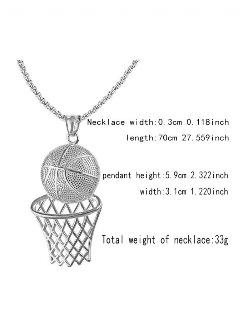 Trendy Hip Hop Basketball Hoop Anheng Titanium Steel Alloy Halskjede