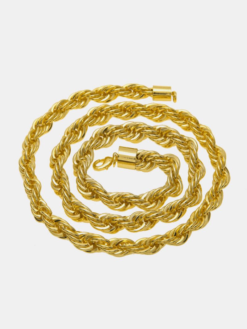 Trendy Hip Hop Galvanisering Twist Chain Iron Halskjede