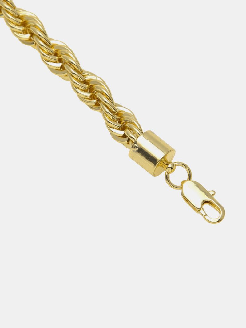 Trendy Hip Hop Galvanisering Twist Chain Iron Halskjede