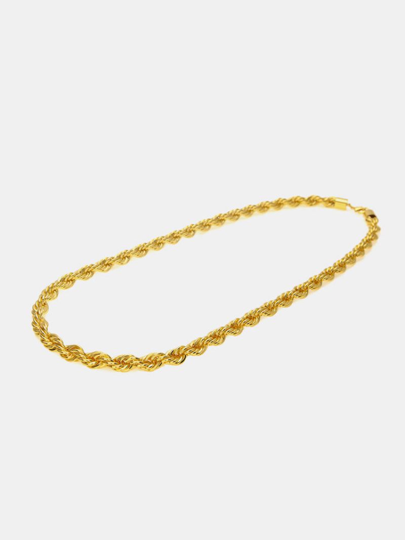 Trendy Hip Hop Galvanisering Twist Chain Iron Halskjede