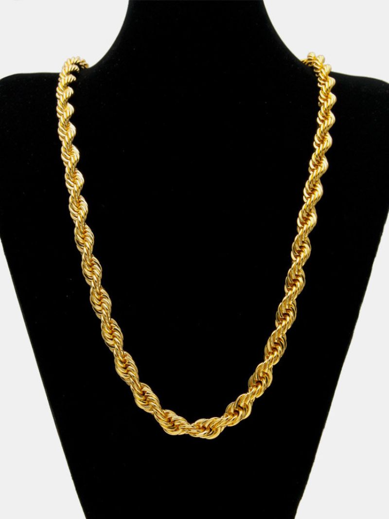 Trendy Hip Hop Galvanisering Twist Chain Iron Halskjede