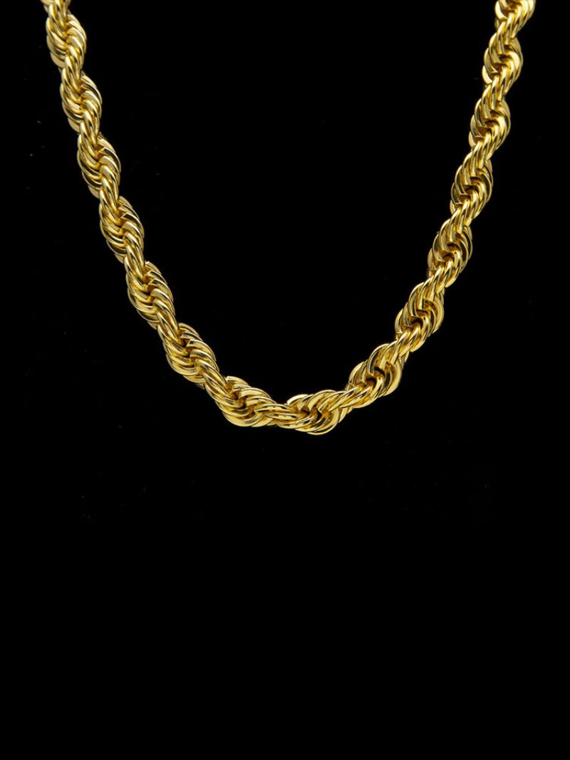 Trendy Hip Hop Galvanisering Twist Chain Iron Halskjede