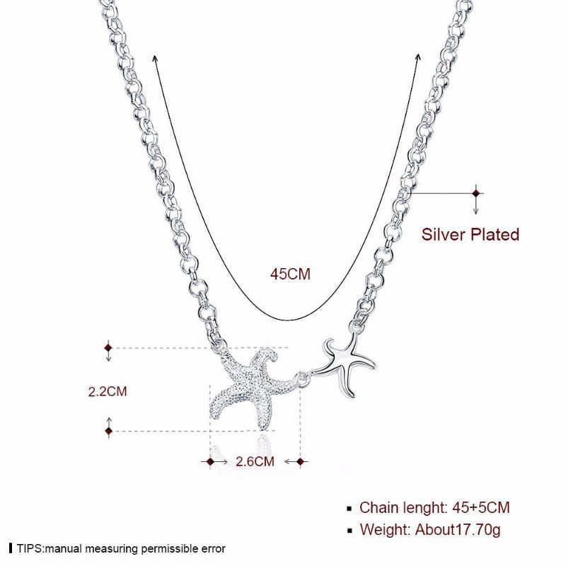 Yueyin® Sølvbelagt Sjøstjernehalskjede Enkel Søt Gave Til Kvinner