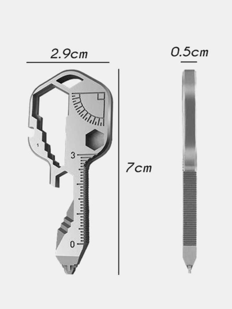 1 Pc 24 I 1 Edc-sett Mini Multifunksjonell Skrutrekker Nøkkelform Med Slissede Skrutrekkere Nøkkelring Flaskeåpner Lomme Reparasjonsutstyr