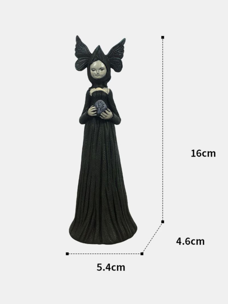 1 Pc Harpiks Mareritt Heks Figur Statue Mørk Bisarr Kunst Uhyggelig Halloween Skulptur Dekorere Soverom Stue Hage Uteplass Plen Ornament