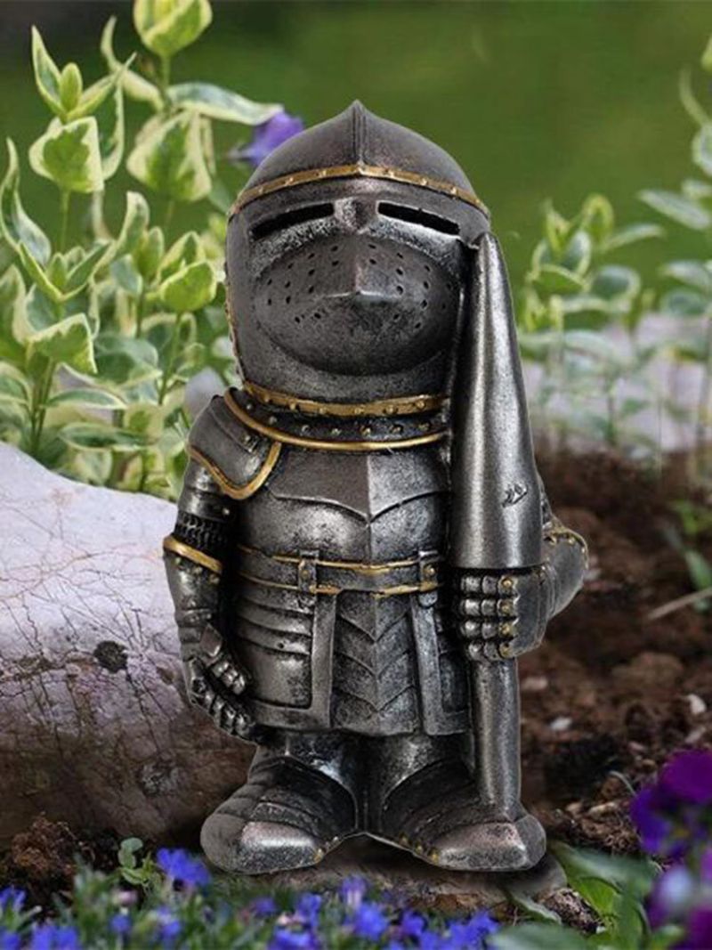 1 Pc Harpiks Ridder Gnomes Hage Krigsstatue Hagedekor Desktop Ornament Skulptur Soldat Miniatyr Figur Collection Home Decor