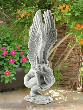 1 Pc Harpiks Vintage Hold Ben Angel Memorial Redemption Statue Håndverk Englevinger Skulptur Utendørs Hage Figur Dekorasjon