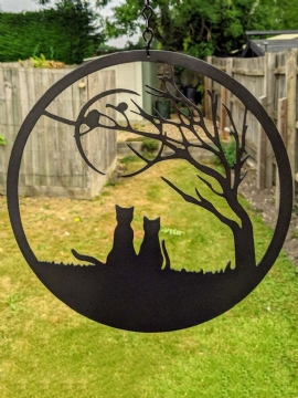 1 Pc Hengende Metallanheng Lonely Fox Cat Shape Craft Chain Window Ornament Home Garden Decoration