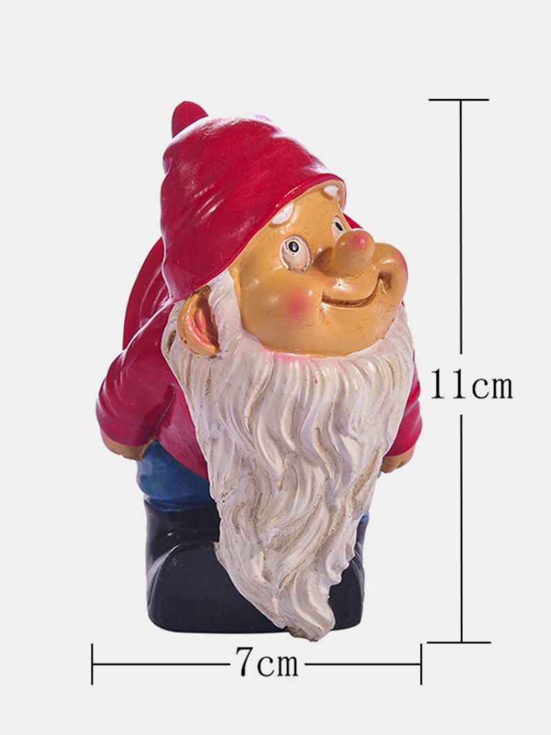 1 Stk Harpiks Gnome Dverg Flirting Hvitt Skjegg Statuer Bøyd Over For Å Avsløre Rumpa Fugl Plen Dekorasjoner Innendørs Utendørs Julehage Ornament