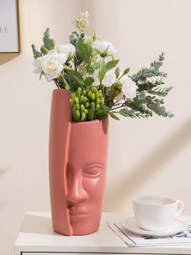 1 Stk Kreativ Nordisk Stil Abstrakt Ansiktsfigur Karakter Hjemmehage Skrivebordsdekor Sukkulenter Blomsterpotteplantekar Vase