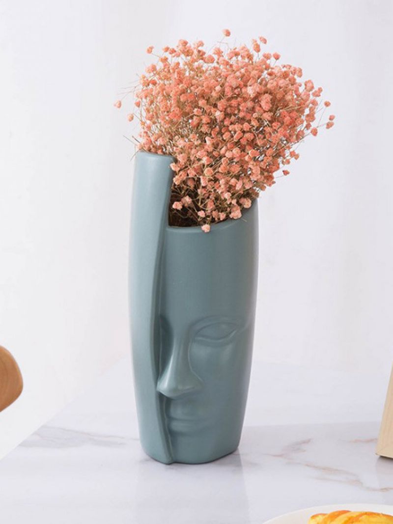 1 Stk Kreativ Nordisk Stil Abstrakt Ansiktsfigur Karakter Hjemmehage Skrivebordsdekor Sukkulenter Blomsterpotteplantekar Vase