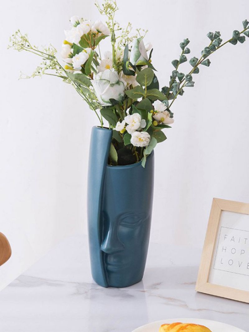 1 Stk Kreativ Nordisk Stil Abstrakt Ansiktsfigur Karakter Hjemmehage Skrivebordsdekor Sukkulenter Blomsterpotteplantekar Vase