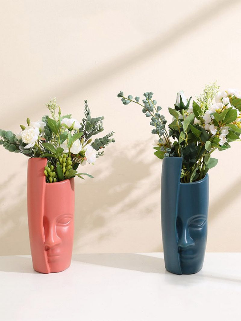 1 Stk Kreativ Nordisk Stil Abstrakt Ansiktsfigur Karakter Hjemmehage Skrivebordsdekor Sukkulenter Blomsterpotteplantekar Vase