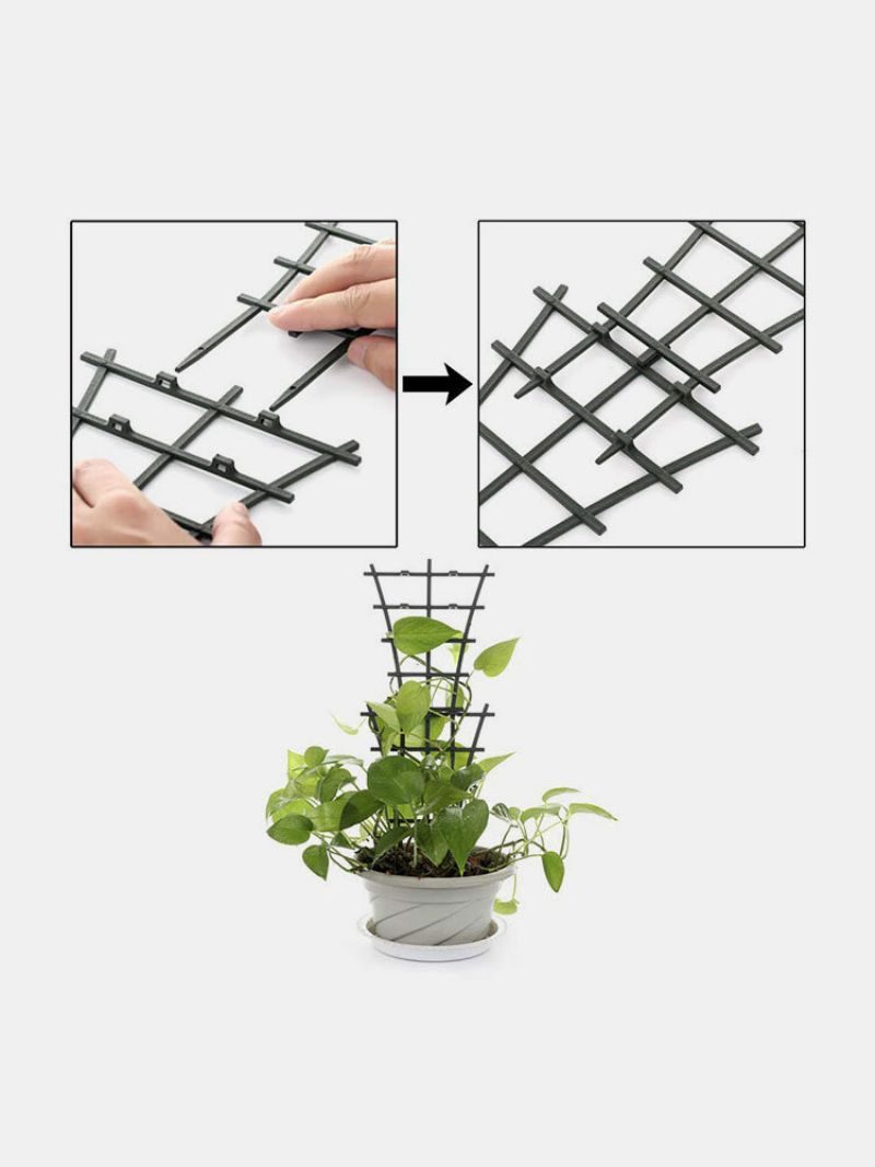 2/4/6/8 Stk Plast Overlagret Hageplantestøtte Diy-klatreringer Blomsterranke Klatrestativ Balkong Plante Blomsterespalier