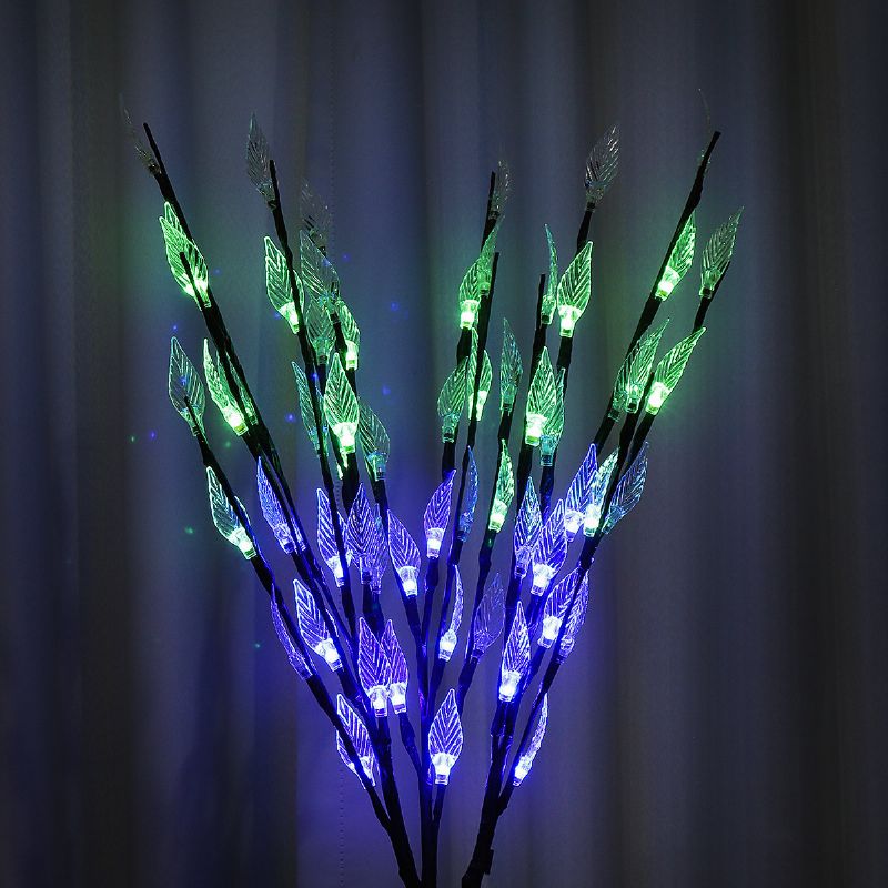 3 Stk Solar Powered Tree Branch Bladmønster Led Hage Holiday Light Outdoor Path Vanntett