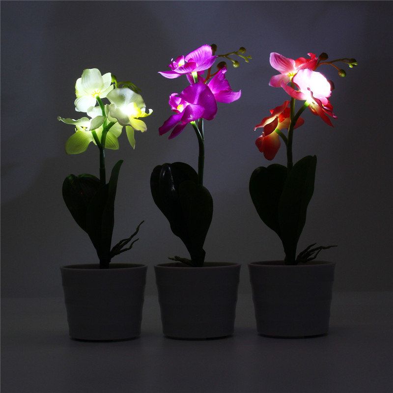 3led Solcelledrevet Phalaenopsis Blomsterstake Hagegårdslys Landskap Utendørsdekor