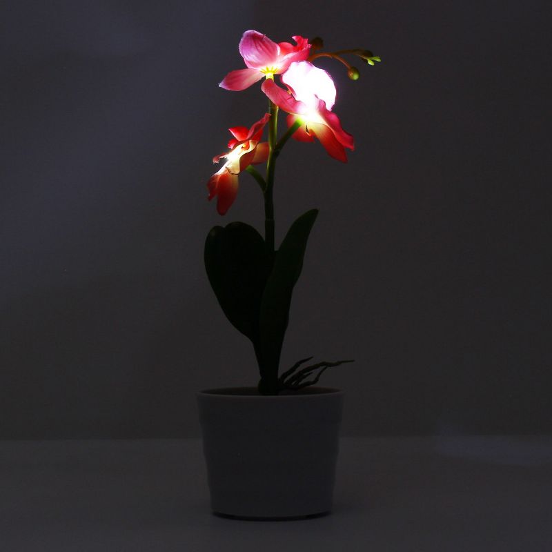 3led Solcelledrevet Phalaenopsis Blomsterstake Hagegårdslys Landskap Utendørsdekor