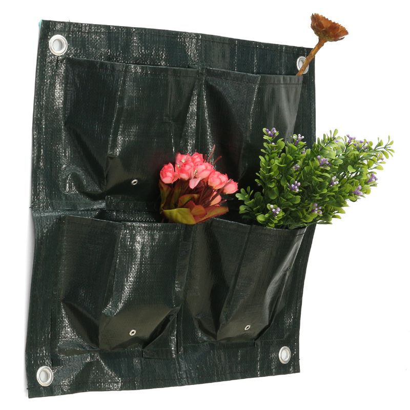 42x42cm 4 Lommer Hage Blomster Planter Plantepose Grow Bags Pot