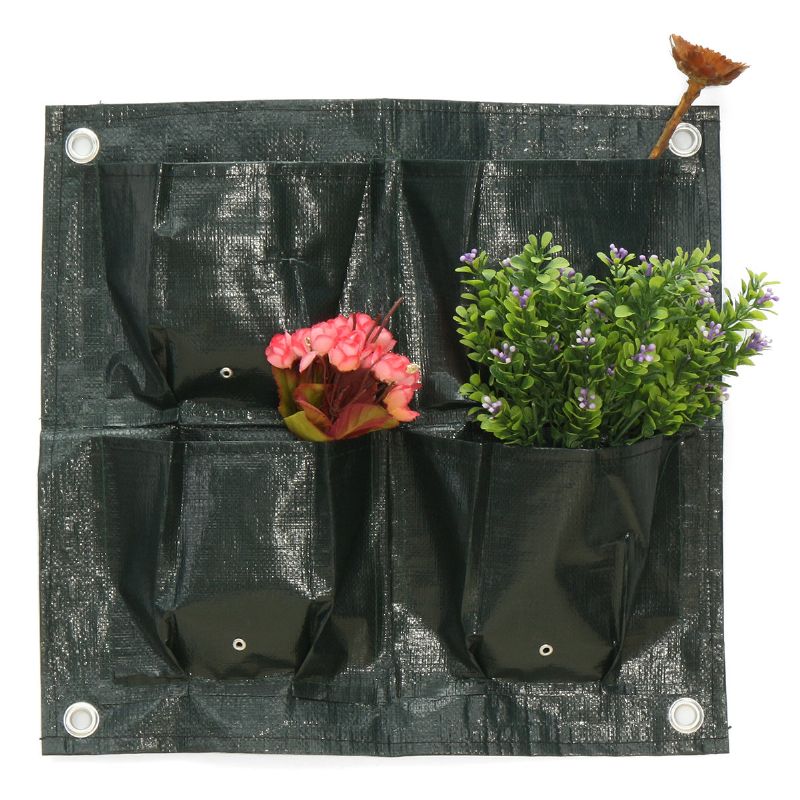 42x42cm 4 Lommer Hage Blomster Planter Plantepose Grow Bags Pot