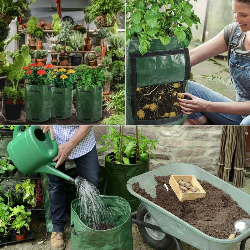 50l Potet Grow Planter Med Stor Kapasitet Pe-beholderpose Pose Tomat Grønnsak Hage Utendørs