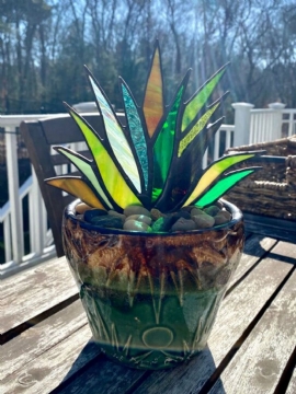 Akryl Suncatcher Stained Agave Aloe Potteplante Blomsterpotte Hage Hjem Ornament