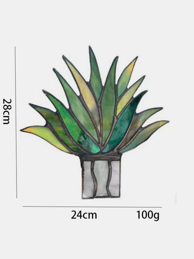 Akryl Suncatcher Stained Agave Aloe Potteplante Blomsterpotte Hage Hjem Ornament