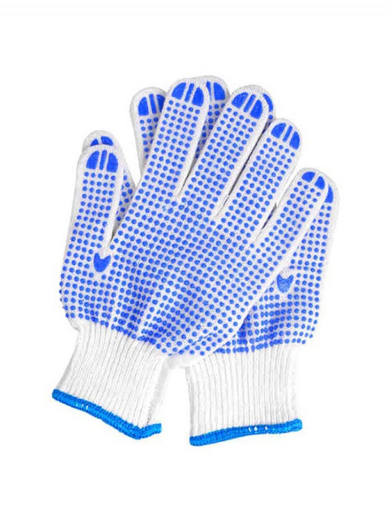 Arbeidsbeskyttelse Anti-skli Slitasjebestandige Hansker Blue Plastic Dot Gloves Light Comfortable Garden