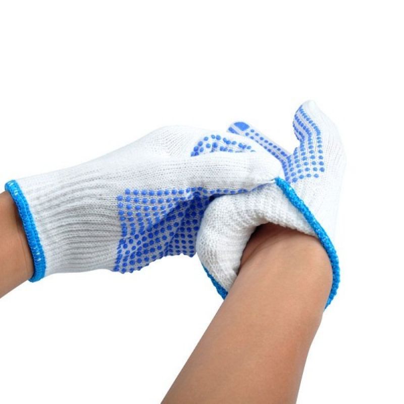 Arbeidsbeskyttelse Anti-skli Slitasjebestandige Hansker Blue Plastic Dot Gloves Light Comfortable Garden