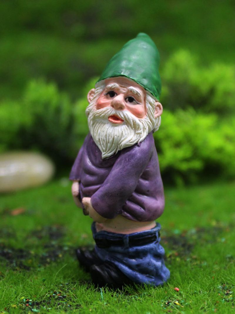 Dverger Morsomme Miniatyrer Fairy Hage Tisser Beruset Gnome Alve Ornamenter Håndverk Utendørs Harpiks Bonsai Dekorasjon