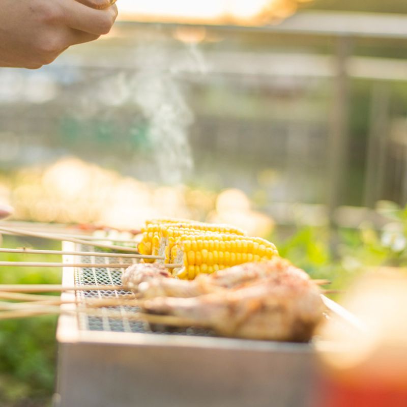 Grill Kullgrill I Rustfritt Stål Bærbar Sammenleggbar Bbq-verktøysett For Utendørs Campingreiser Park Beach Wild