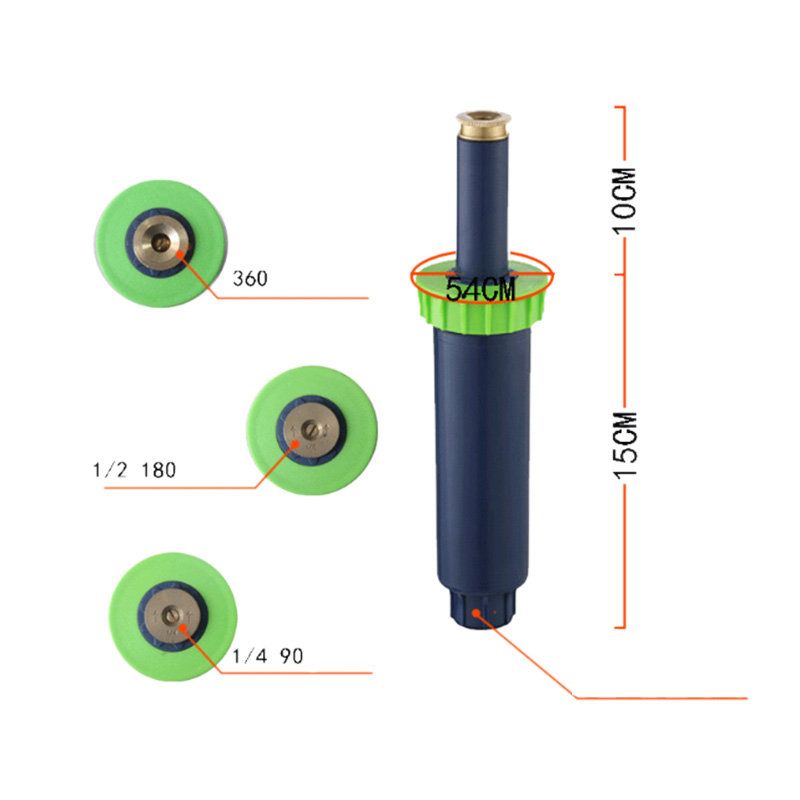 Hagesprinkler Automatisk Uttrekkbar Hagevanning Vanningsverktøy Justerbar Dyse